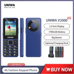 UNIWA V2000 4G: Кнопочный телефон для пожилых с большими кнопками, громким звуком и российской клавиатурой
