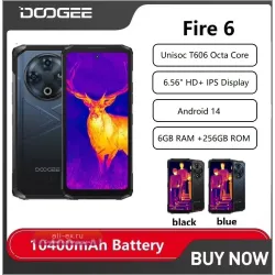 Защищенный смартфон DOOGEE Fire 6 (Android 14) с тепловизором, 6/256 ГБ, 10400 мАч