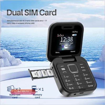 SERVO i16 Pro Mini - Мини-смартфон с двумя SIM-картами, FM-радио, функцией "Магический голос" и черным списком, 1.77'' экран, черный