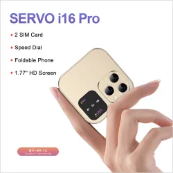 SERVO i16 Pro Mini - Мини-смартфон с двумя SIM-картами, FM-радио, функцией "Магический голос" и черным списком, 1.77'' экран, черный