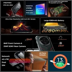 HOTWAV T7S: Ультратонкий защищенный смартфон 4/128GB, 21Мп, 6280мАч
