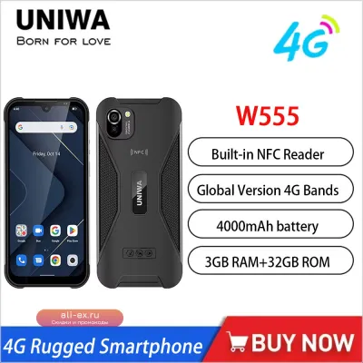 Смартфон UNIWA W555 4G 3/32GB Android 12 HD+ Водонепроницаемый 2025