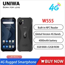 Смартфон UNIWA W555 4G 3/32GB Android 12 HD+ Водонепроницаемый 2025