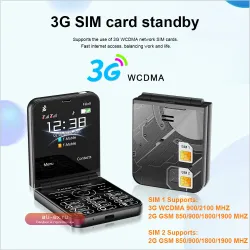 2024 SERVO Flilo9 3G Dual SIM Черный - Складной телефон с экраном 2.6 дюйма
