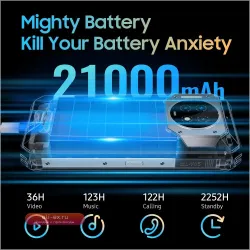 Oukitel WP19: Защищенный смартфон 6.78" FHD+, 21000 мАч, 8/256 ГБ, Helio G85, 64 Мп, NFC, Глобальная версия
