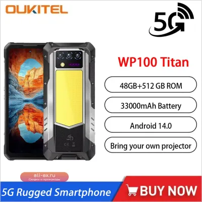 Oukitel WP100 TITAN 5G: Ударопрочный смартфон с зарядкой 66W, аккумулятором 33000mAh, NFC, Bluetooth 5.4, 16GB+512GB и камерой 200MP