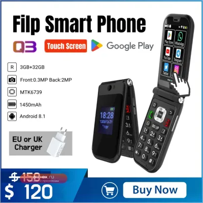 Смартфон-раскладушка New Model Q3 4G Android 8, MTK 6739, 2.8" Touch Screen, 1450mAh, WiFi, 3/32GB