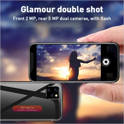 Melrose 2019: Мини-смартфон 4G LTE Android, Dual SIM, 3.4" Ultra Slim, 2000mAh, Распознавание лица