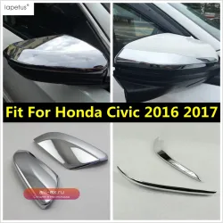 Накладка декоративная на зеркало заднего вида ABS хром для Honda Civic 2016-2017