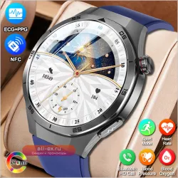 Смарт-часы Huawei Xiaomi с ЭКГ, AMOLED HD, NFC, голосовым вызовом, мониторингом здоровья, водонепроницаемые, для мужчин и женщин