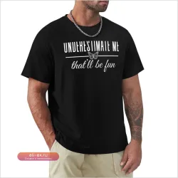 Футболка с принтом "Underestimate Me" с бабочкой, Стильная мужская футболка с коротким рукавом