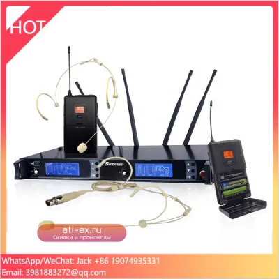 Профессиональная беспроводная микрофонная система UHF AS-9K с головным микрофоном для дальних расстояний