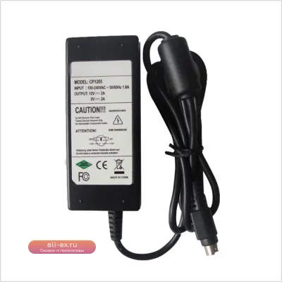 Блок питания для портативного жесткого диска 12V 2A 6pin (5V/12V) AC/DC адаптер CP1205