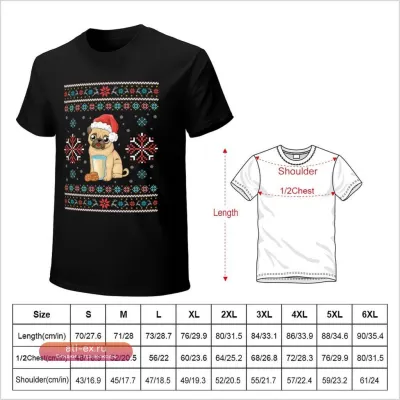 Смешная новогодняя футболка с мопсом "Merry Xmas" для мужчин (персонализированная)