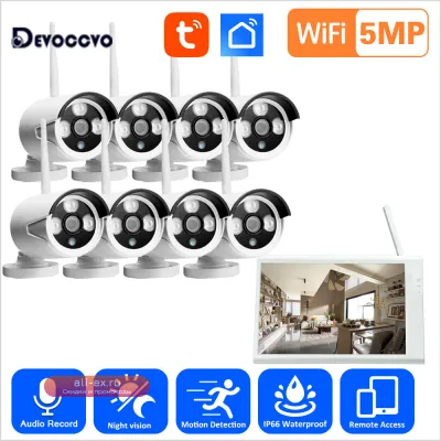 Wi-Fi комплект видеонаблюдения Smart Life 8 каналов 5MP с 10.1" LCD монитором