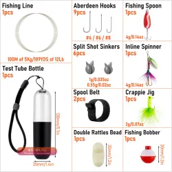 Компактный набор для рыбалки "Survival Fishing Kit" с приманками и леской