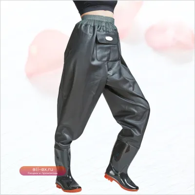 Непромокаемые забродные штаны с ботинками "Hunter Waist High" для рыбалки (мужские/женские)
