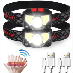 Налобный фонарь XPG+COB LED с USB-зарядкой, водонепроницаемый, для рыбалки и кемпинга