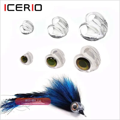 ICERIO 100шт #4 #6 #8 Маски и 3D Глаза для Мушек: Приманки для Щуки, Окуня, Форели, Морской Рыбы