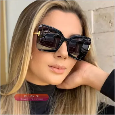 Солнцезащитные очки Fashion Designer – квадратные, большого размера, с цветными линзами для женщин