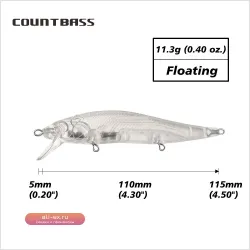 Countbbass Плавучие Заготовки для Воблеров Минноу 110мм 10 шт.