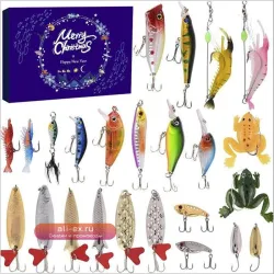 Рыболовный набор-сюрприз ALASICKA "Lua Lure" 24 шт. с обратным отсчётом до Нового года