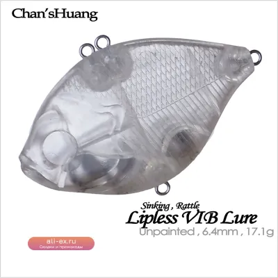Chan’sHuang: 10шт. некрашеных воблеров-раттлинов VIB 6.4см 17.1г для DIY-тюнинга