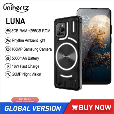 Unihertz Luna: Смартфон 4G Android 12, 8/256 ГБ, 108Мп ночная камера, NFC