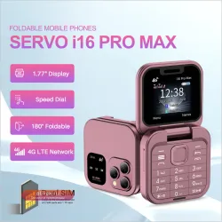 NEW SERVO i16 Pro Max 4G LTE Мини Складной Телефон 2 SIM, Черный