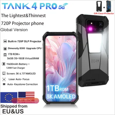 Unihertz 8849 Tank 4 Pro: Защищенный 5G смартфон-проектор с Android 14, 1 ТБ памяти, 36 ГБ ОЗУ, AMOLED 120 Гц и батареей 11600 мАч