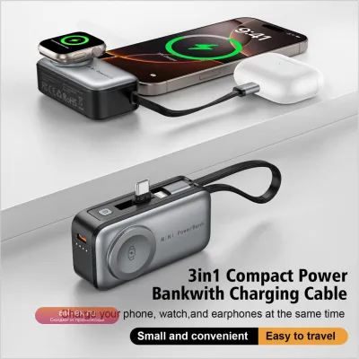 Портативный Power Bank Pocket с быстрой зарядкой Type-C для iPhone, Watch, Samsung, Xiaomi