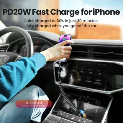 Кабель UGREEN Lightning MFi с пружинным дизайном для iPhone и iPad, поддержка CarPlay, быстрая зарядка 2.4A, плетеный
