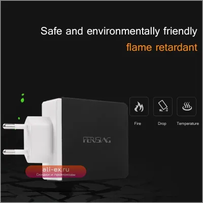 FERISING Универсальное зарядное устройство 4 порта 7200mAh USB для iPhone, Samsung, смартфонов, ПК