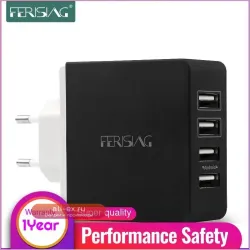 FERISING Универсальное зарядное устройство 4 порта 7200mAh USB для iPhone, Samsung, смартфонов, ПК