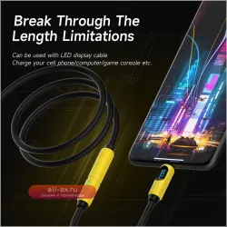 Hagibis USB-C удлинитель: 240W PD Быстрая зарядка и передача данных (Type-C Male to Female)