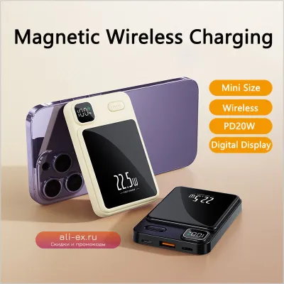 Magsafe Power Bank 20000mAh 15W с беспроводной зарядкой MagSafe для iPhone и Samsung
