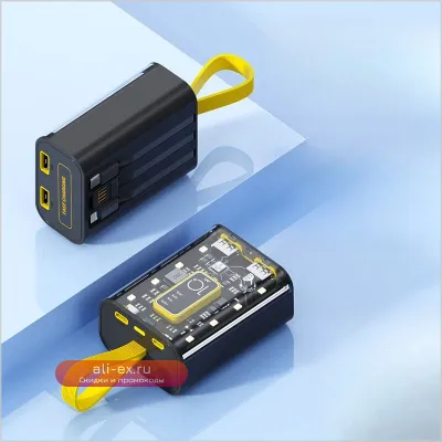 Punk Wind Прозрачная Меха Power Bank 20000mAh 10W Быстрая Зарядка