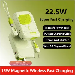 20000mAh Магнитная беспроводная зарядка Magsafe 22.5W с подставкой и кабелем, сетевое зарядное устройство для iPhone, Samsung