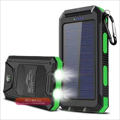 20000mAh Водонепроницаемый Солнечный Power Bank Портативный Зарядный Устройство с LED SOS Фонарем для iPhone, Samsung, Xiaomi