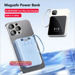 Магнитный повербанк 10000mAh с беспроводной зарядкой 22.5W для iPhone, Huawei, Xiaomi, Samsung