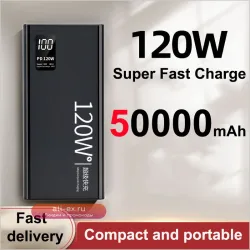 Power Bank 50000mAh 120W PD | Быстрая зарядка USB-C для iPhone, Huawei, Xiaomi, Samsung