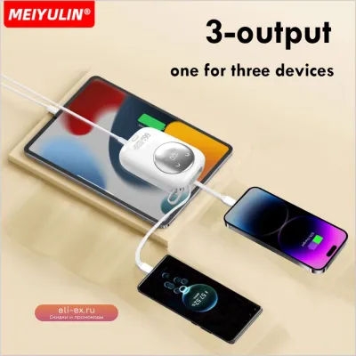 Power Bank 10000 mAh с Type-C, PD 20W (для iPhone, Samsung, Xiaomi)