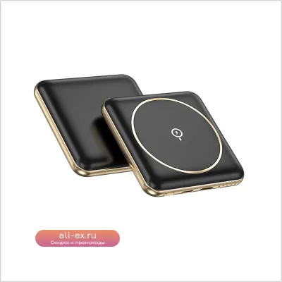 Компактный Магнитный Power Bank 10000 мАч с Беспроводной Зарядкой Magsafe для iPhone, Samsung, Xiaomi