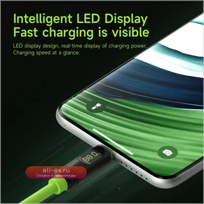Hagibis USB-C кабель 240W PD с LED-дисплеем, 40Gbps, Thunderbolt 4/3, для iPhone 16, ноутбуков