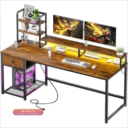 Игровой стол 55" с LED-подсветкой, розетками и ящиками