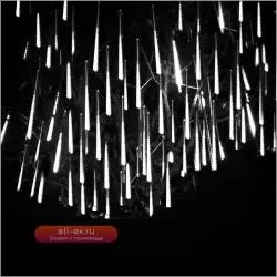 Метеоритный дождь светодиодный уличный (Outdoor LED Meteor Shower Lights), водонепроницаемый, падающий, гирлянда-сосулька для новогодней вечеринки, сада, праздничных украшений.