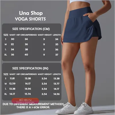 Шорты для йоги Una-Shop с высокой талией и карманами для спорта, фитнеса и тренировок