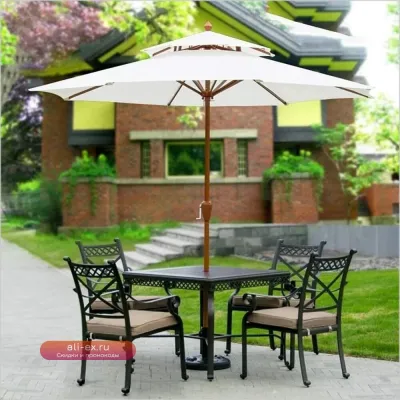 Зонт для сада и патио "Sun Parasol" 2.7 м, всепогодный, для кафе, свадьбы, пляжа