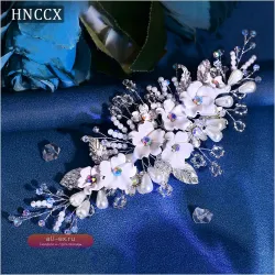 Свадебный гребень для волос HNCCX "Цветы и листья" CP856