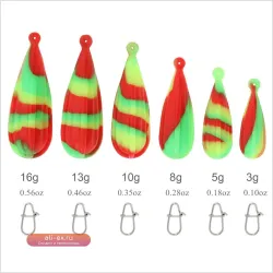 Светящиеся силиконовые приманки для тренировки заброса (6 шт.)